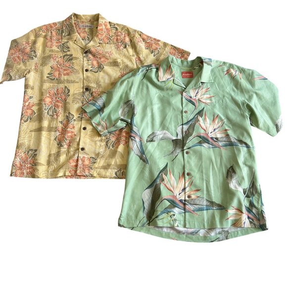Tommy Bahama Bundle Men's Medium Button-Down Silk Shirts - Picture 1 of 5